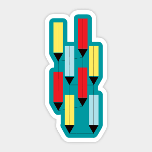 entangled pencils Sticker